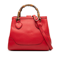 グッチ ダイアナ バンブー ハンドバッグ ショルダーバッグ 2WAY 308360 レッド ブラウン レザー レディース GUCCI 【中古】