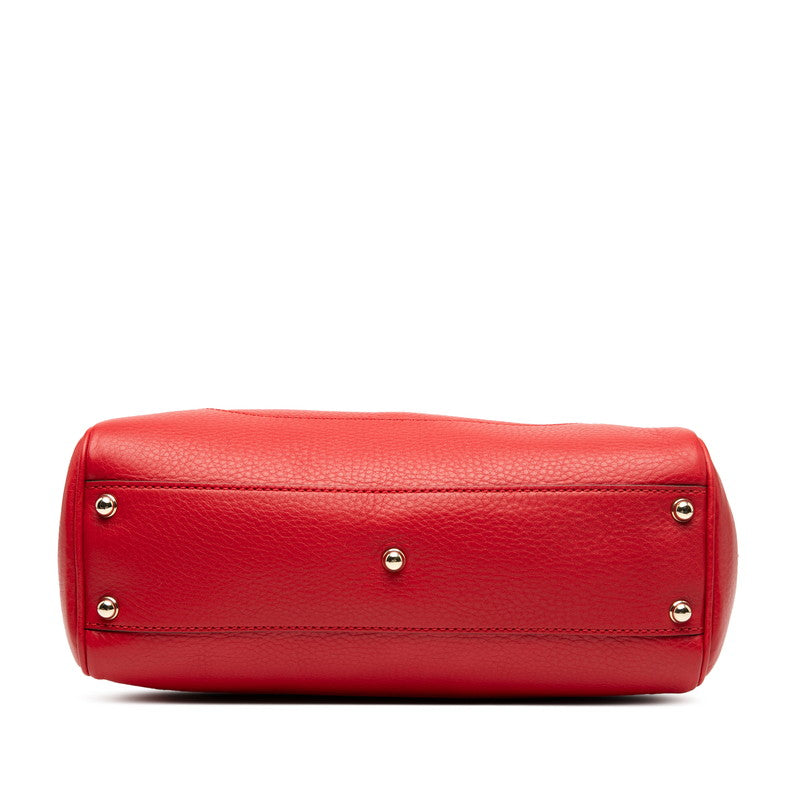 グッチ ダイアナ バンブー ハンドバッグ ショルダーバッグ 2WAY 308360 レッド ブラウン レザー レディース GUCCI 【中古】