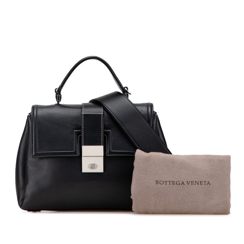ボッテガヴェネタ ピアッツァ ハンドバッグ ショルダーバッグ 2WAY ブラック レザー レディース BOTTEGAVENETA 【中古】