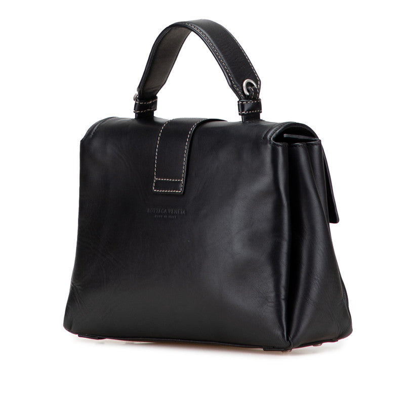 ボッテガヴェネタ ピアッツァ ハンドバッグ ショルダーバッグ 2WAY ブラック レザー レディース BOTTEGAVENETA 【中古】