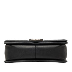 シャネル ボーイシャネル25 斜め掛け チェーン ショルダーバッグ ネイビー マットキャビアスキン レディース CHANEL 【中古】