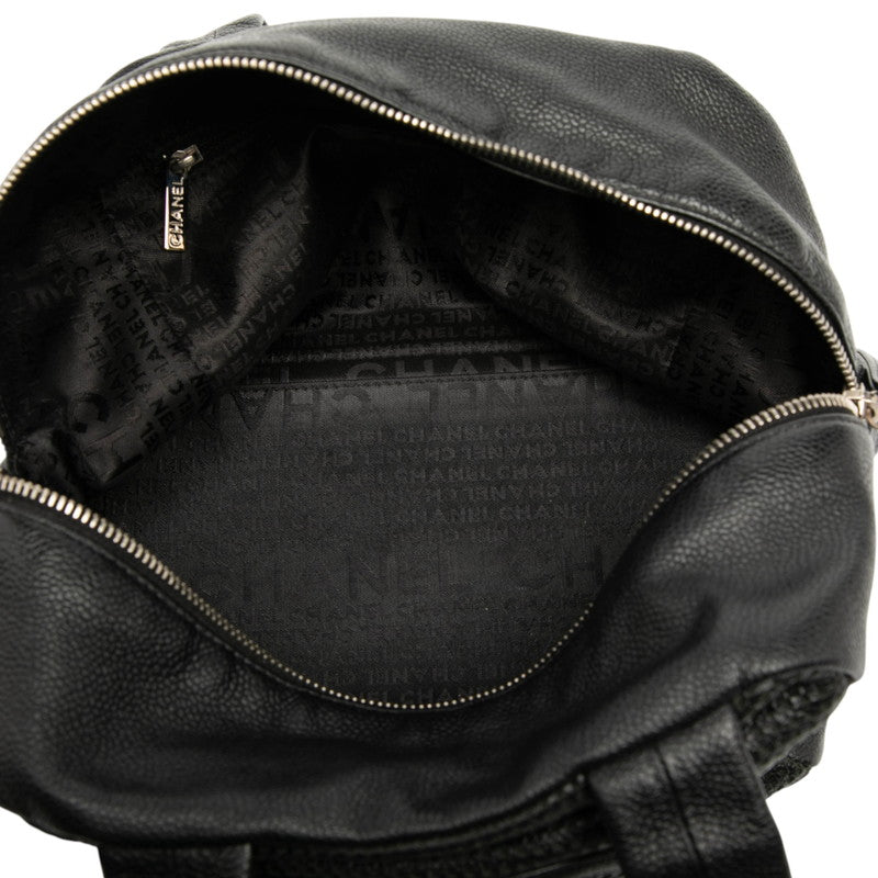 シャネル ココマーク メッシュ ハンドバッグ ミニボストンバッグ ブラック キャビアスキン レディース CHANEL 【中古】