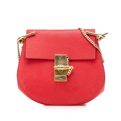 クロエ ドリュー 斜め掛け チェーン ショルダーバッグ レッド レザー レディース Chloe 【中古】