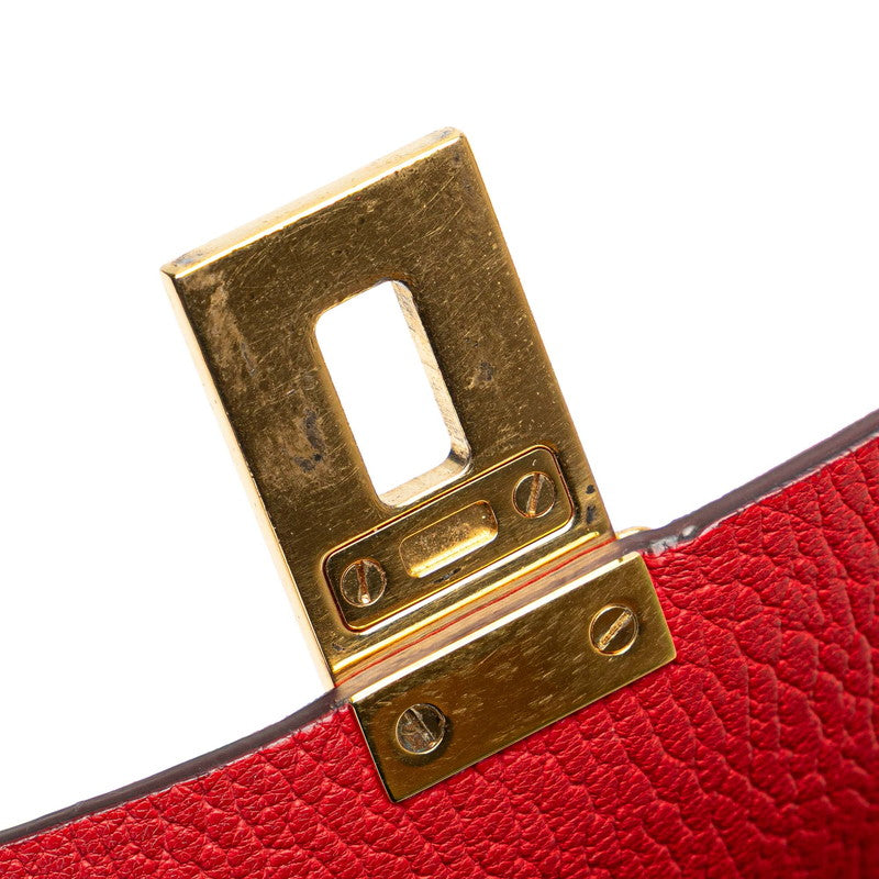 クロエ ドリュー 斜め掛け チェーン ショルダーバッグ レッド レザー レディース Chloe 【中古】