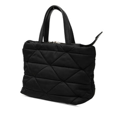 プラダ 三角ロゴプレート Re-Nylon スモール パデッド ショルダーバッグ トートバッグ 2WAY 1BG373 ブラック ナイロン レディース PRADA 【中古】