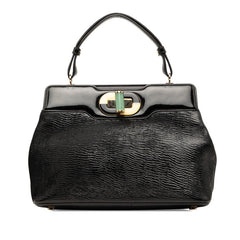 ブルガリ イザベラ ロッセリーニ ハンドバッグ ブラック レザー レディース BVLGARI 【中古】