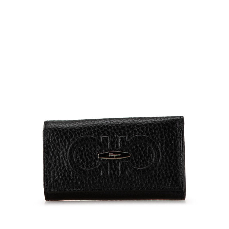 サルヴァトーレフェラガモ ガンチーニ キーケース ブラック レザー レディース Salvatore Ferragamo 【中古】