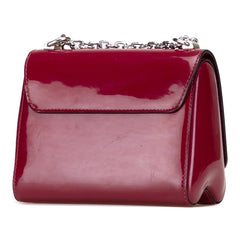 ルイ ヴィトン モノグラム ヴェルニ ツイストPM 斜め掛け チェーン ショルダーバッグ パープル ブラウン パテントレザー PVC レディース LOUIS VUITTON 【中古】