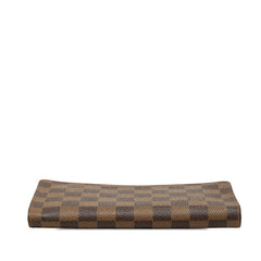 ルイ ヴィトン ダミエ ポルトモネ ジップ ラウンドファスナー 長財布 N61728 ブラウン PVC レザー レディース LOUIS VUITTON 【中古】