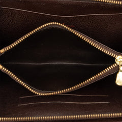 ルイ ヴィトン ダミエ ポルトモネ ジップ ラウンドファスナー 長財布 N61728 ブラウン PVC レザー レディース LOUIS VUITTON 【中古】