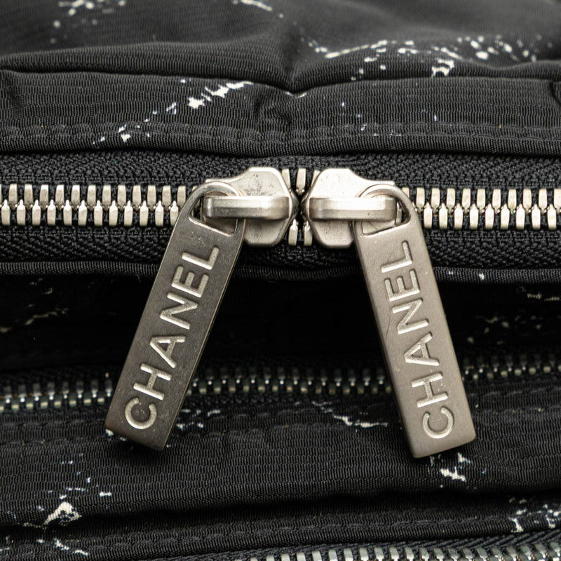 シャネル 旧トラベルライン ハンドバッグ ミニハンドバッグ ブラック ホワイト ナイロン レディース CHANEL 【中古】