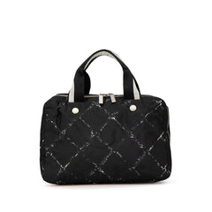 シャネル 旧トラベルライン ハンドバッグ ミニハンドバッグ ブラック ホワイト ナイロン レディース CHANEL 【中古】