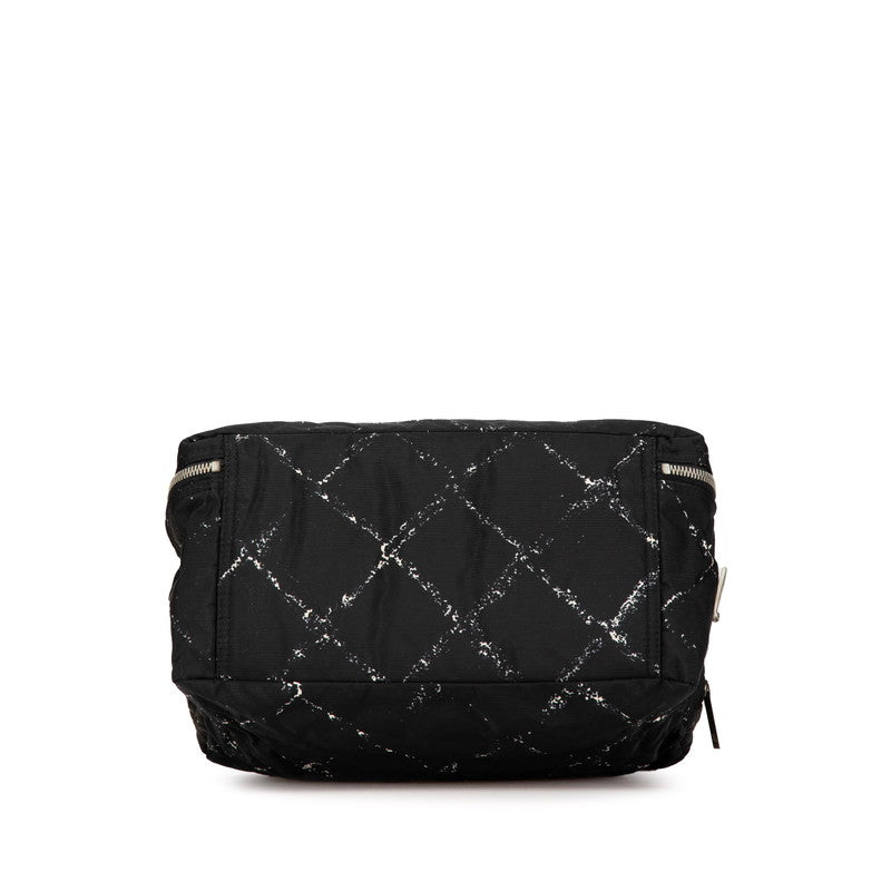 シャネル 旧トラベルライン ハンドバッグ ミニハンドバッグ ブラック ホワイト ナイロン レディース CHANEL 【中古】