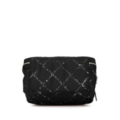 シャネル 旧トラベルライン ハンドバッグ ミニハンドバッグ ブラック ホワイト ナイロン レディース CHANEL 【中古】