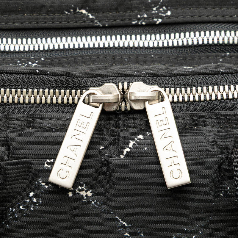 シャネル 旧トラベルライン ハンドバッグ ミニハンドバッグ ブラック ホワイト ナイロン レディース CHANEL 【中古】