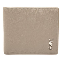 サンローラン タイニーカサンドラ YSLロゴ 二つ折り財布 610193 ベージュ系 レザー レディース SAINT LAURENT 【中古】