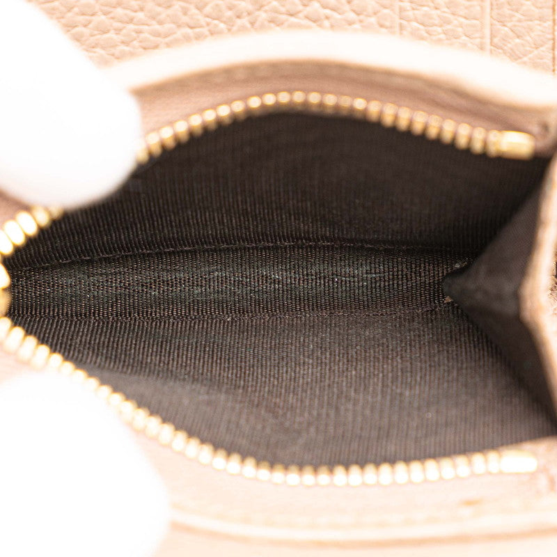 グッチ GGマーモント 三つ折り財布 546584 グレージュ レザー レディース GUCCI 【中古】