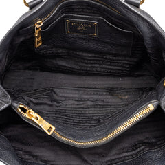 プラダ ロゴ ハンドバッグ ショルダーバッグ 2WAY ブラック レザー レディース PRADA 中古
