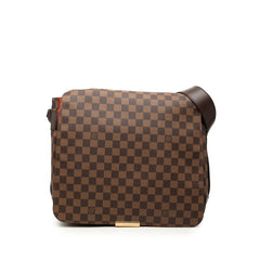 ルイ ヴィトン ダミエ バスティーユ 斜め掛け ショルダーバッグ N45258 ブラウン PVC レザー レディース LOUIS VUITTON 中古