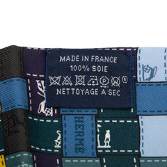エルメス ツイリー Bolduc au Carré ボルデュック オ カレ スカーフ ネイビー ブルー系 マルチカラー シルク レディース HERMES 中古