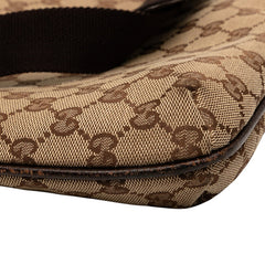 グッチ GGキャンパス 斜め掛け ショルダーバッグ 122791 ベージュ ブラウン キャンバス レザー レディース GUCCI 【中古】