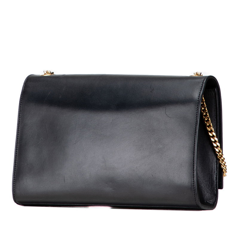 サンローラン YSLロゴ タッセル チェーンショルダーバッグ ブラック レザー レディース SAINT LAURENT 【中古】