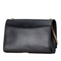サンローラン YSLロゴ タッセル チェーンショルダーバッグ ブラック レザー レディース SAINT LAURENT 【中古】
