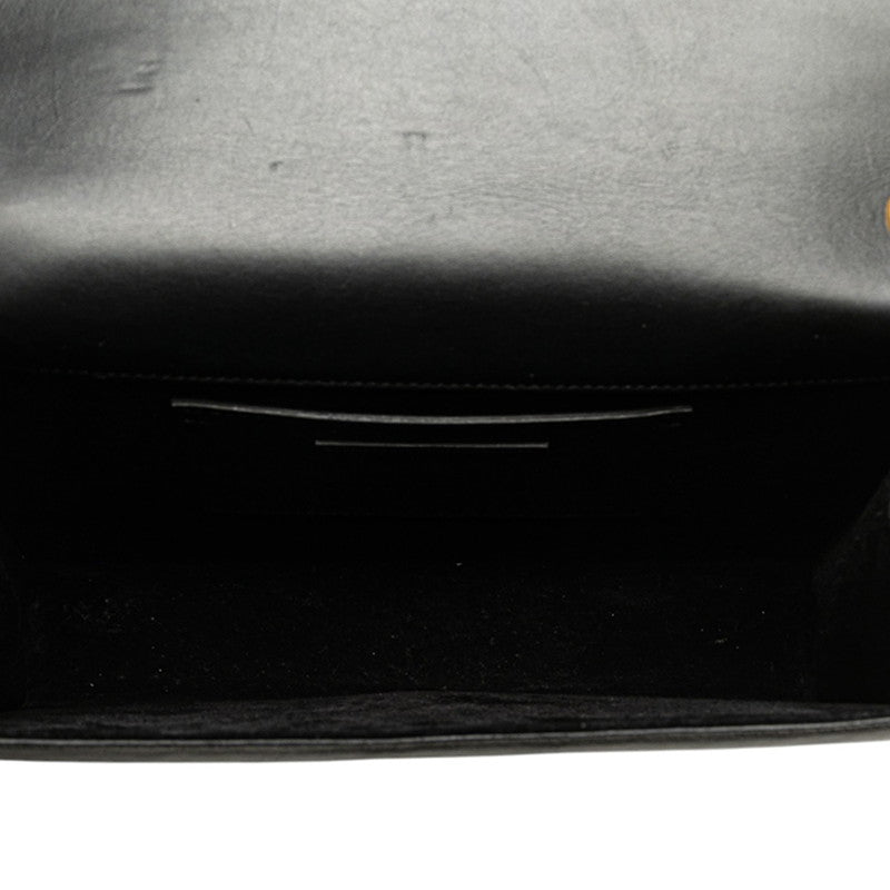 サンローラン YSLロゴ タッセル チェーンショルダーバッグ ブラック レザー レディース SAINT LAURENT 【中古】