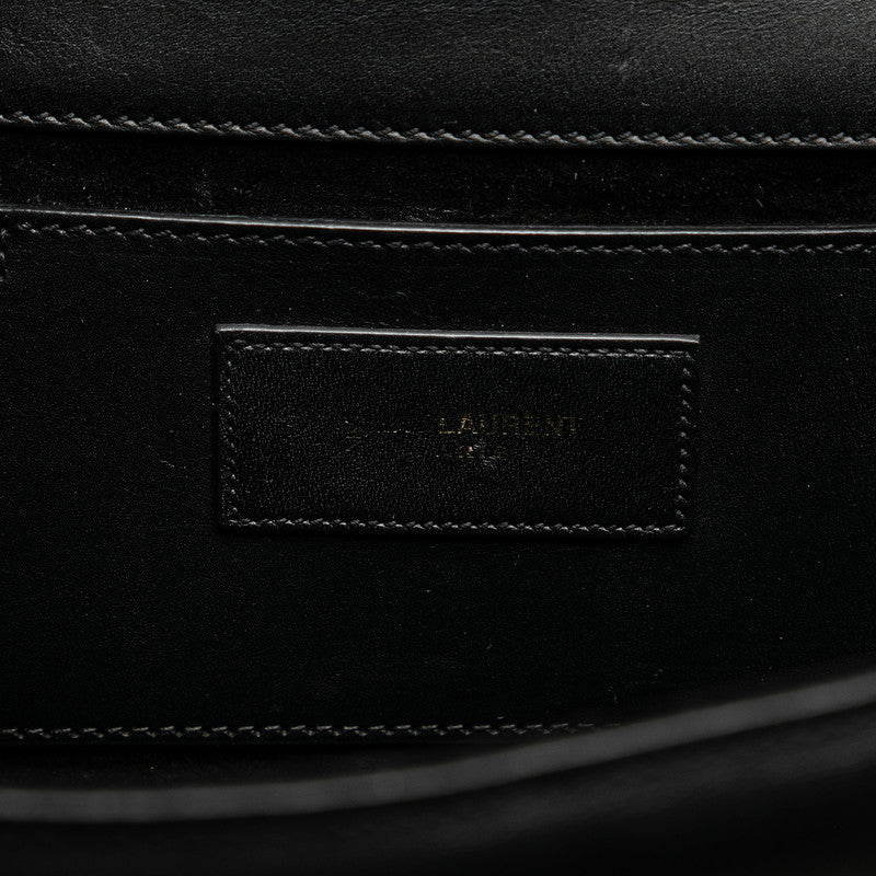 サンローラン YSLロゴ タッセル チェーンショルダーバッグ ブラック レザー レディース SAINT LAURENT 【中古】