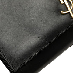 サンローラン YSLロゴ タッセル チェーンショルダーバッグ ブラック レザー レディース SAINT LAURENT 【中古】