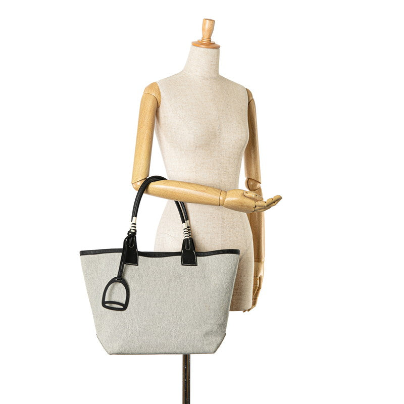 エルメス スティープル28 ハンドバッグ トートバッグ グレー ブラック トワルアッシュ ヴォースイフト レディース HERMES 【中古】
