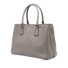 プラダ 三角ロゴプレート ガレリア ハンドバッグ BN1874 グレー サフィアーノレザー レディース PRADA 中古