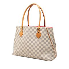 ルイ ヴィトン ダミエ アズール カルヴ トートバッグ ショルダーバッグ N41449 ホワイト ピンク PVC レザー レディース LOUIS VUITTON 【中古】