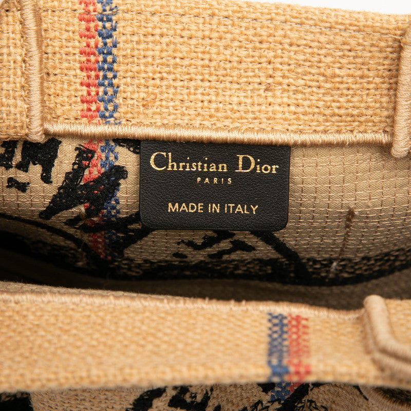 ディオール キャサリン スモール ハンドバッグ トートバッグ ベージュ マルチカラー キャンバス ジュート レディース Dior 【中古】