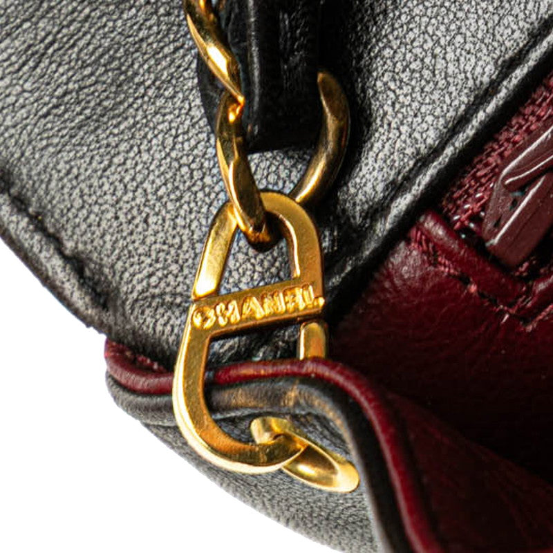 シャネル マトラッセ ダイアナ22 斜め掛け チェーン ショルダーバッグ A01164 ブラック ラムスキン レディース CHANEL 【中古】