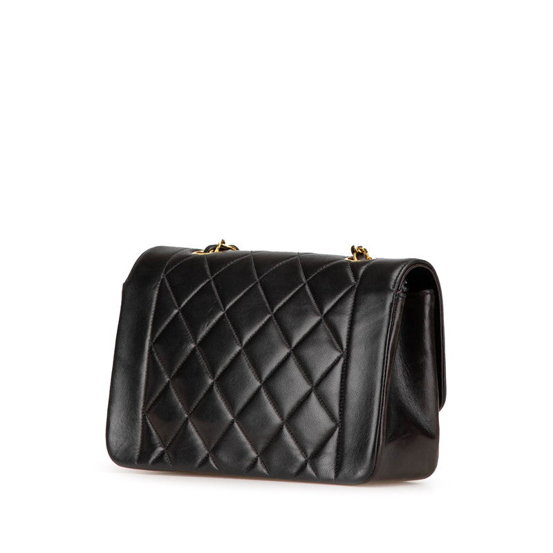 シャネル マトラッセ ダイアナ22 斜め掛け チェーン ショルダーバッグ A01164 ブラック ラムスキン レディース CHANEL 【中古】