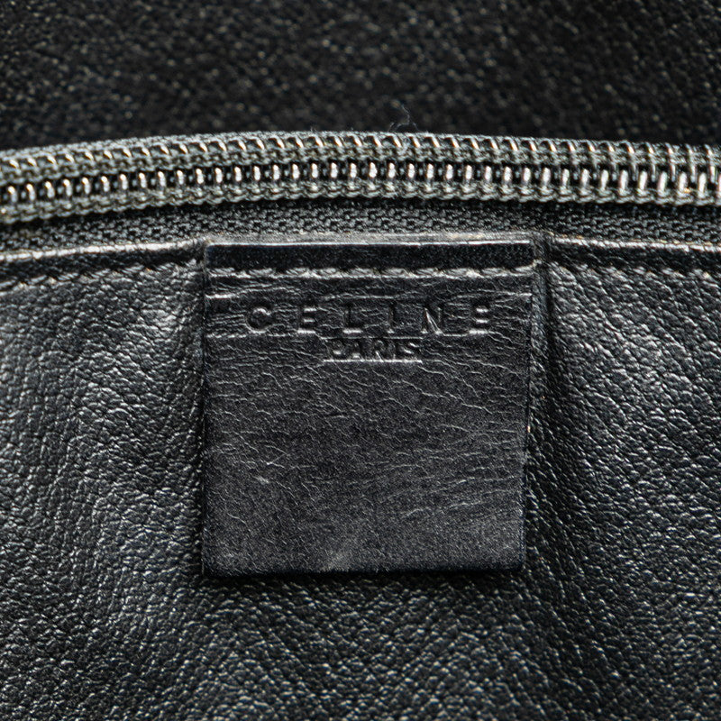 セリーヌ マカダム ハンドバッグ トートバッグ ブラック ブラウン PVC レザー レディース CELINE 【中古】