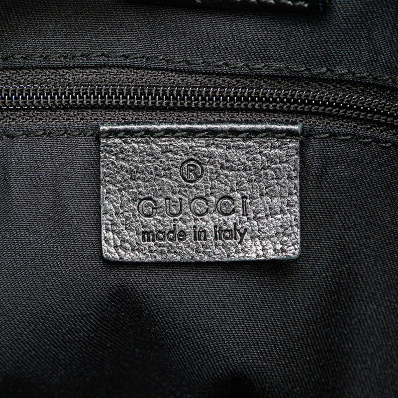 グッチ GGキャンバス ハンドバッグ ショルダーバッグ 2WAY 130734 ブラック キャンバス レザー レディース GUCCI 【中古】