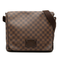 ルイ ヴィトン ダミエ ブルックリンMM 斜め掛け ショルダーバッグ N51211 ブラウン PVC レザー レディース LOUIS VUITTON 【中古】