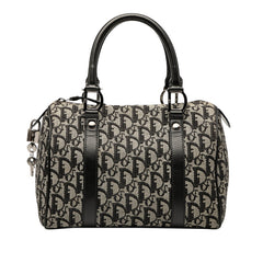 ディオール トロッター ハンドバッグ ミニボストンバッグ ブラック キャンバス レザー レディース Dior 【中古】