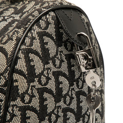 ディオール トロッター ハンドバッグ ミニボストンバッグ ブラック キャンバス レザー レディース Dior 【中古】