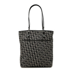 ディオール トロッター トートバッグ ハンドバッグ ショルダー ネイビー キャンバス レザー レディース Dior 【中古】