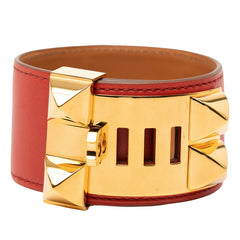 エルメス コリエドシアン ブレスレット サイズ：L ルージュピヴォワンヌ レッド ヴォースイフト レディース HERMES 【中古】