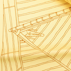 エルメス カレ90 Vent Portant 追い風 スカーフ イエロー シルク レディース HERMES 【中古】