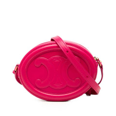 セリーヌ トリオンフ Oval Purse オーバルパース ショルダーバッグ ピンク レザー レディース CELINE 中古