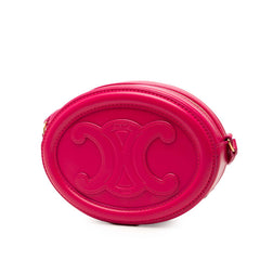 セリーヌ トリオンフ Oval Purse オーバルパース ショルダーバッグ ピンク レザー レディース CELINE 中古