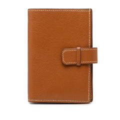 エルメス ジュラ 二つ折り財布 ブラウン シェーブル レディース HERMES 【中古】