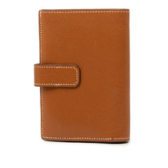 エルメス ジュラ 二つ折り財布 ブラウン シェーブル レディース HERMES 【中古】
