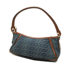 グッチ アビー ワンショルダーバッグ ハンドバッグ 130939 ブルー ブラウン デニム レザー レディース GUCCI 中古