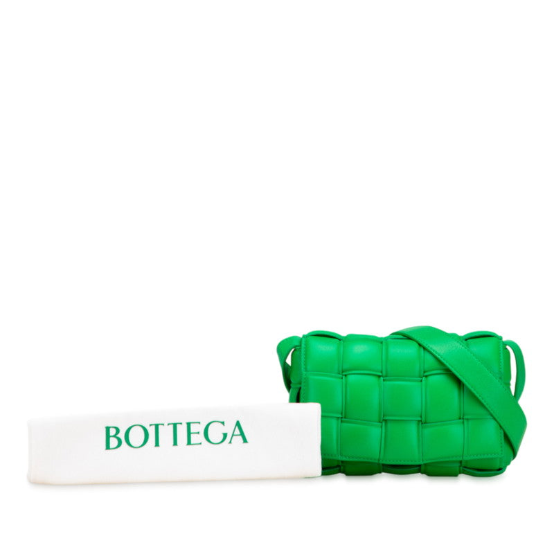 ボッテガヴェネタ マキシイントレチャート カセット ショルダーバッグ グリーン レザー レディース BOTTEGAVENETA 【中古】